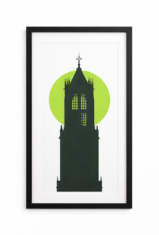 Lucas van Hapert 23/50 zeefdruk Domtoren groene zon 