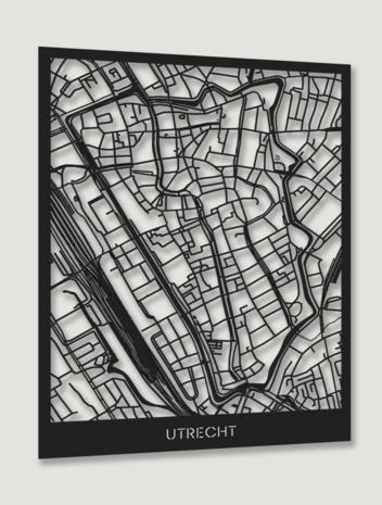 Linescapes plattegrond Utrecht 40/30 zwart/MDF