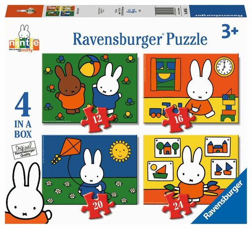 Ravensburger nijntje 4in1box puzzel - 12+16+20+24 stukjes - kinderpuzzel