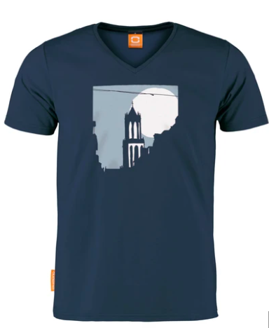 De Domtoren L V hals Premium t shirt by Okimono Groeten uit Utrecht