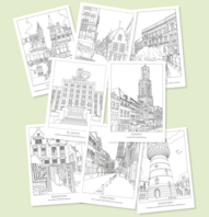 Lucas van Hapert ansichtkaarten Utrecht 8 stuks